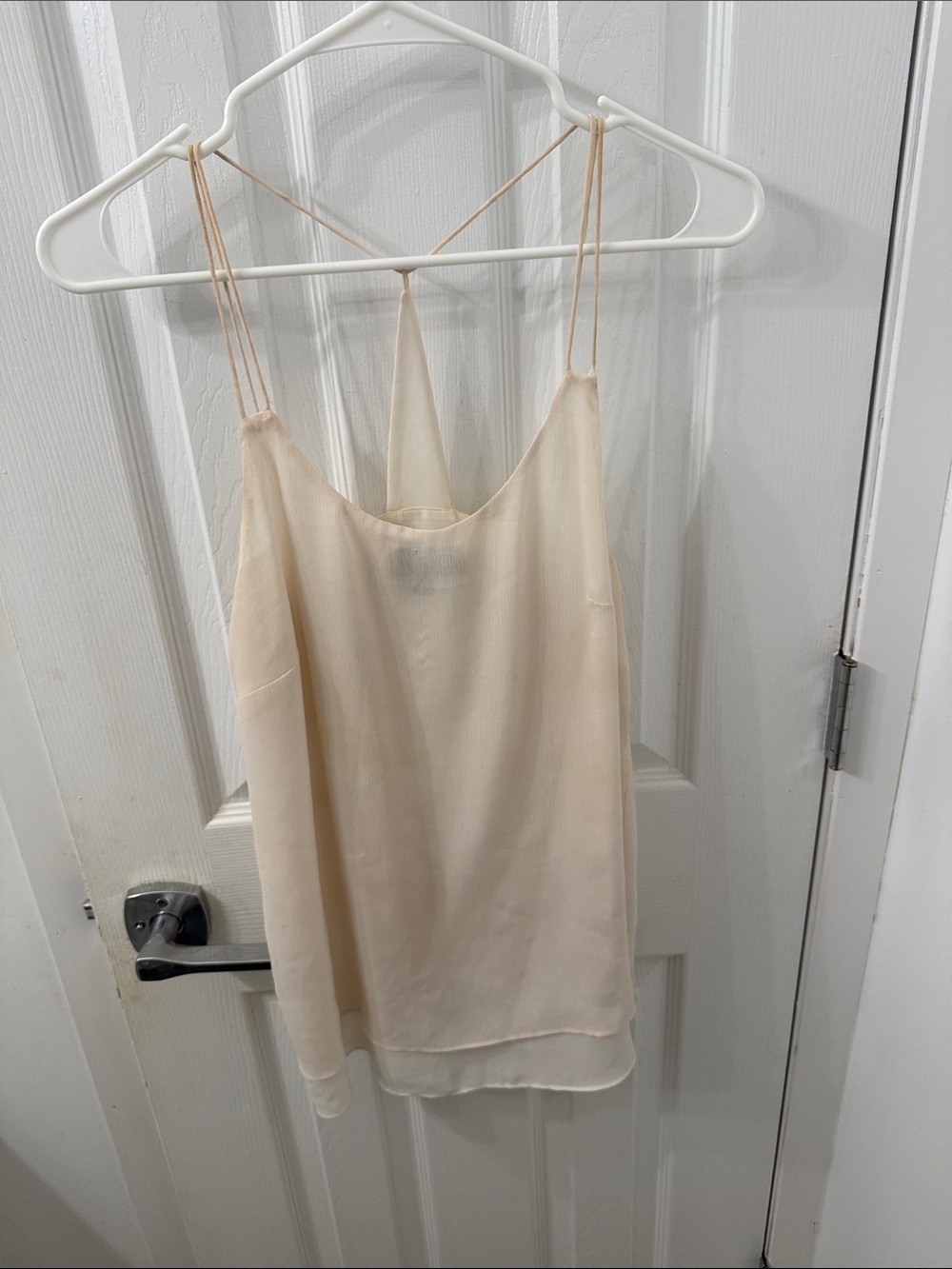 Light Cream Spaghetti Strap Cami Tank Top